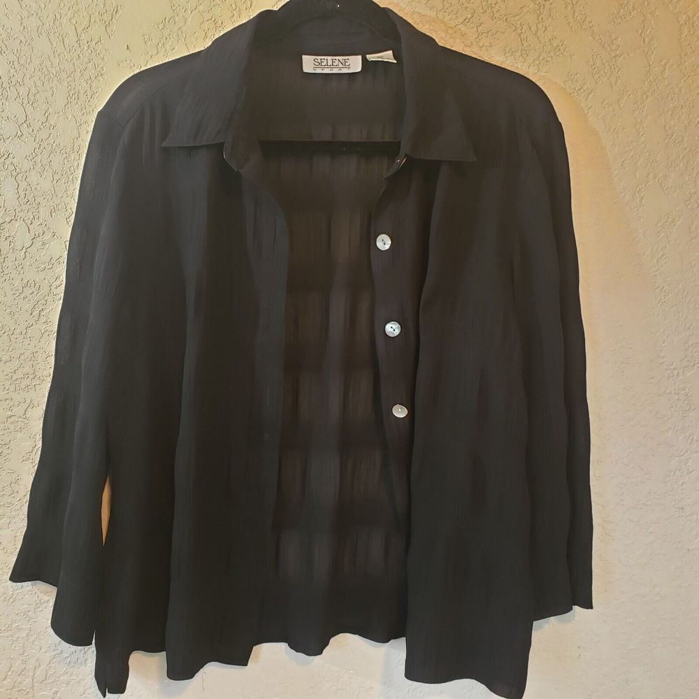 Selene Sport Semi-sheer Shirt Jacket Size Large - Picture 2 of 10